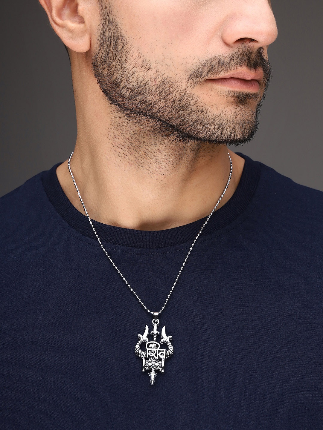 

Bold By Priyaasi Silver-Plated Pendant With Chain