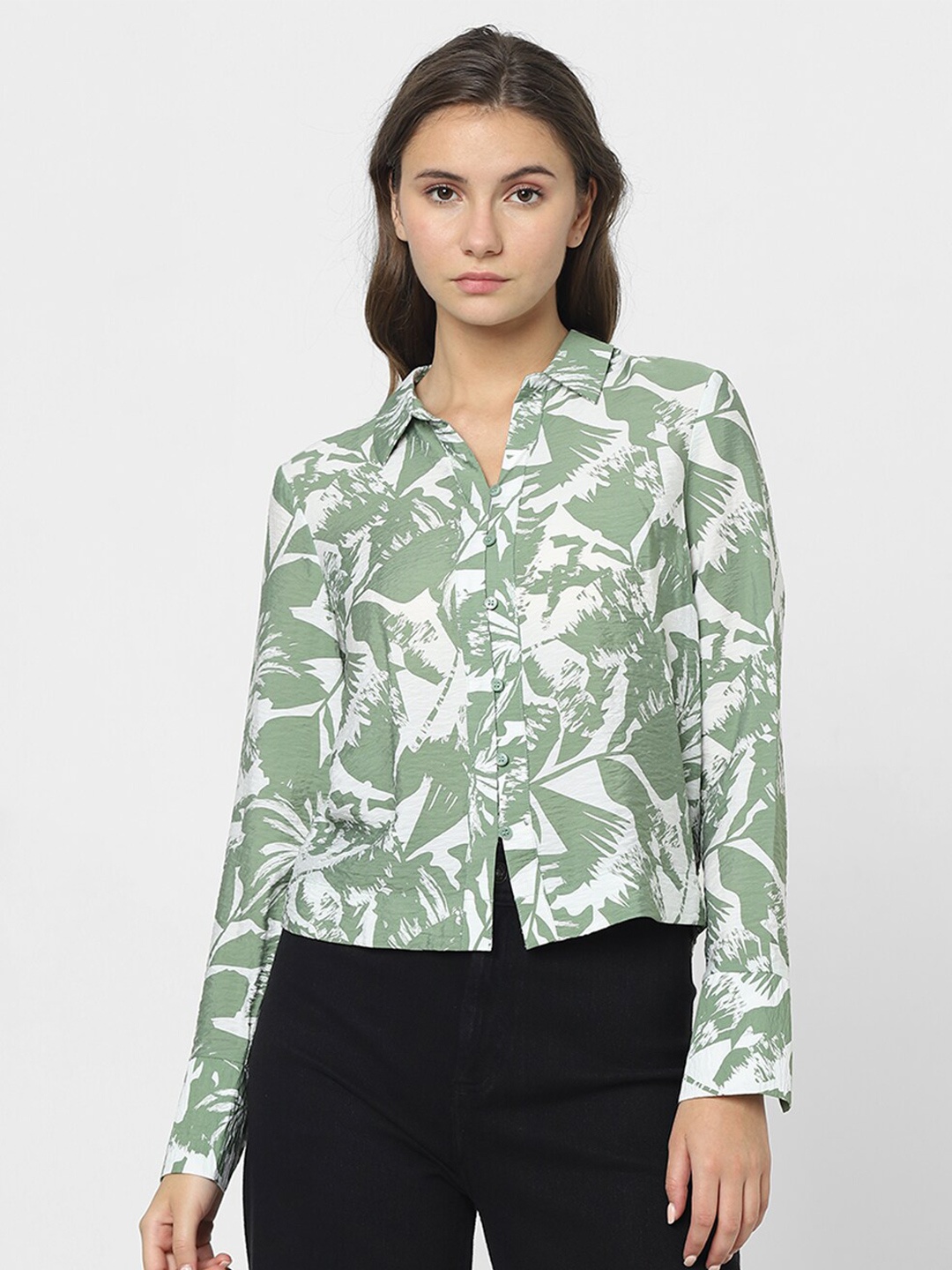 

Vero Moda Printed Opaque Casual Shirt, Green