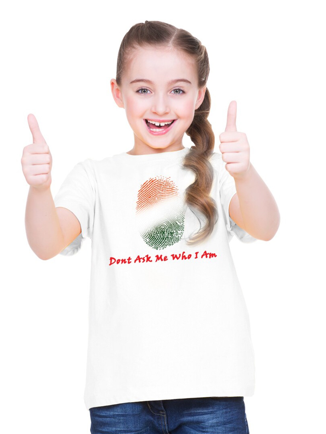 

BRATMA Kids Printed Round Neck Cotton T-shirt, White