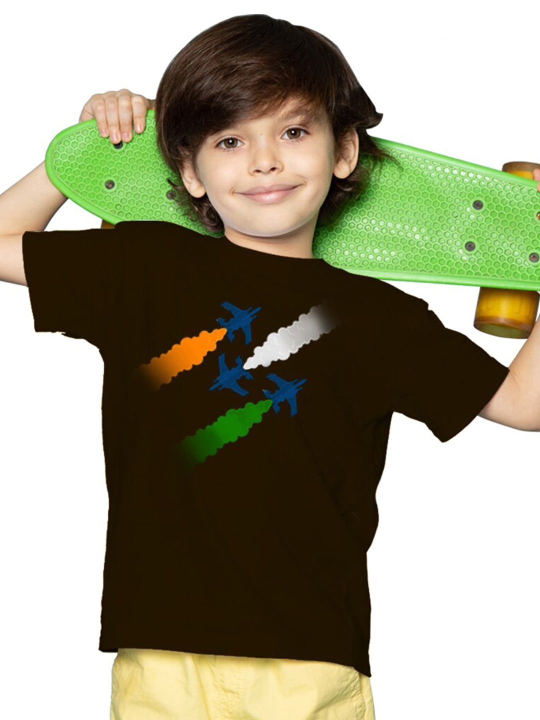 

BRATMA Kids Printed Round Neck Cotton T-shirt, Black