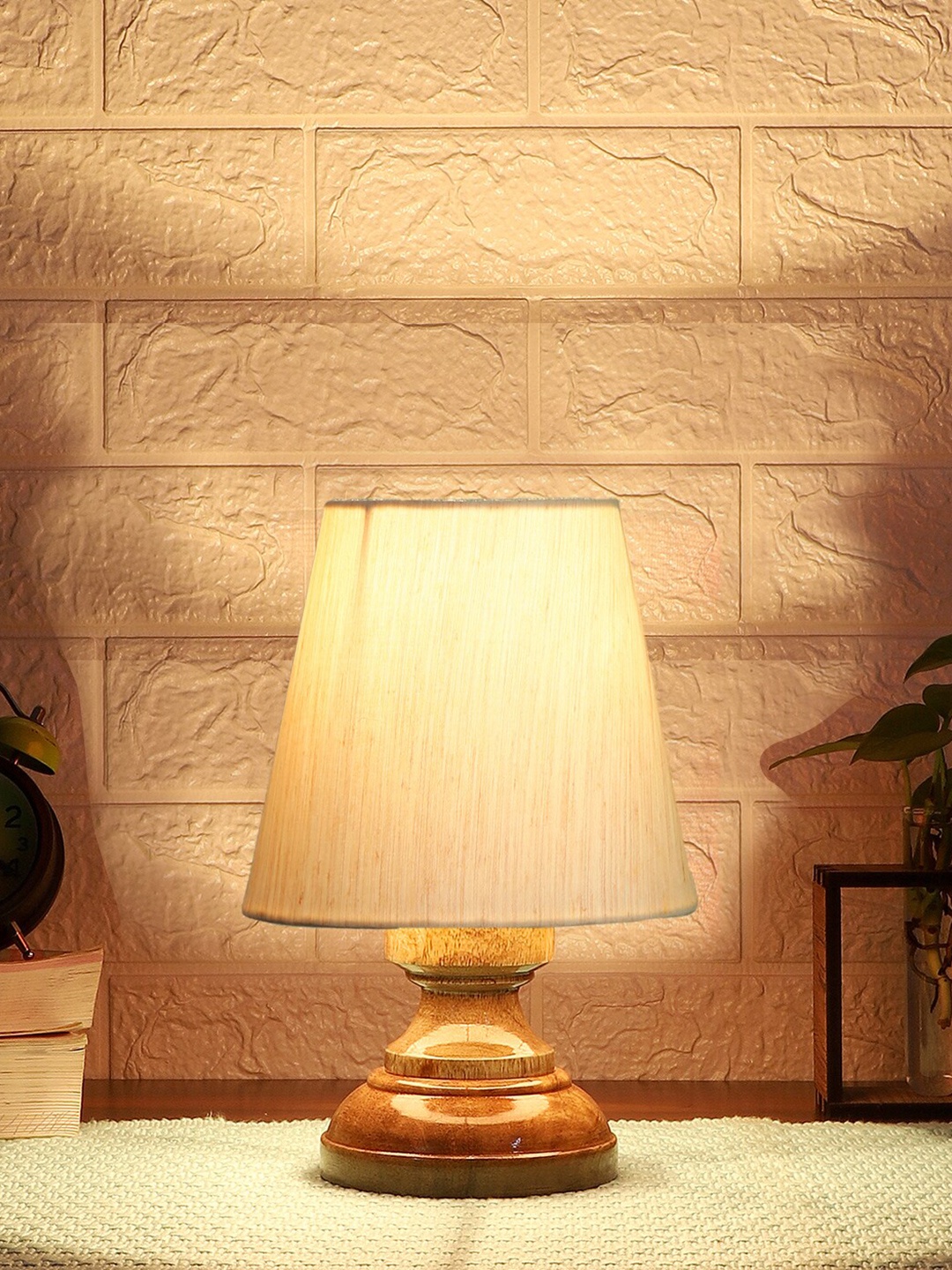 

Devansh Off White Wooden Frustum Table Lamp