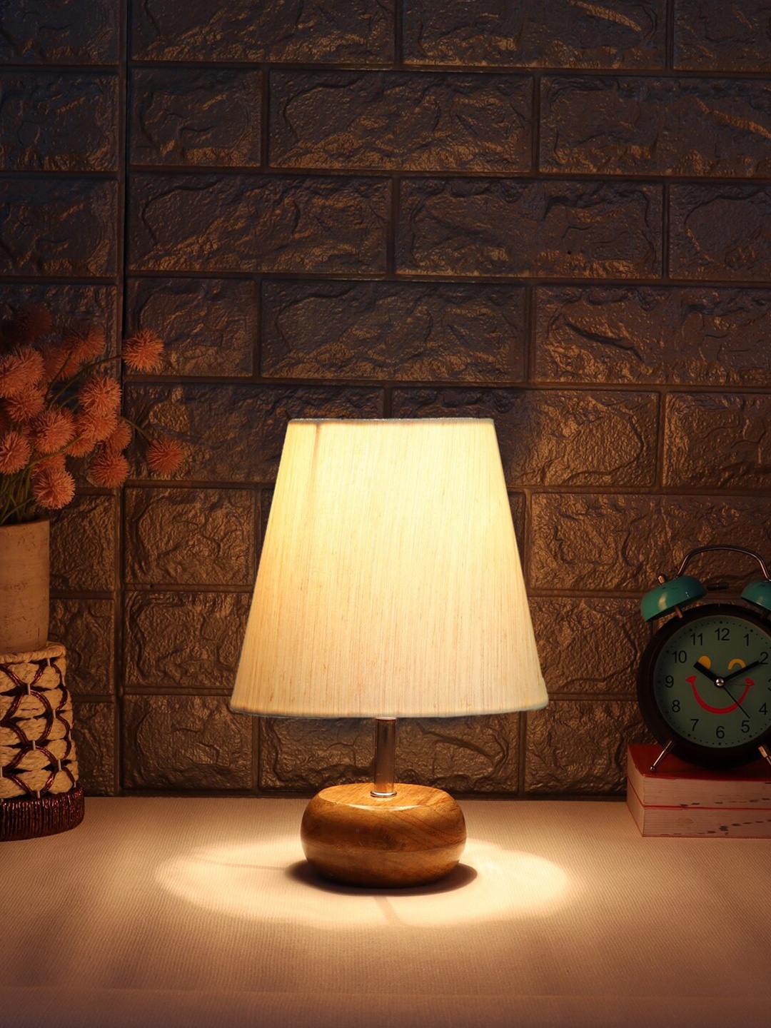 

Devansh Off White Wooden Frustum Table Lamp