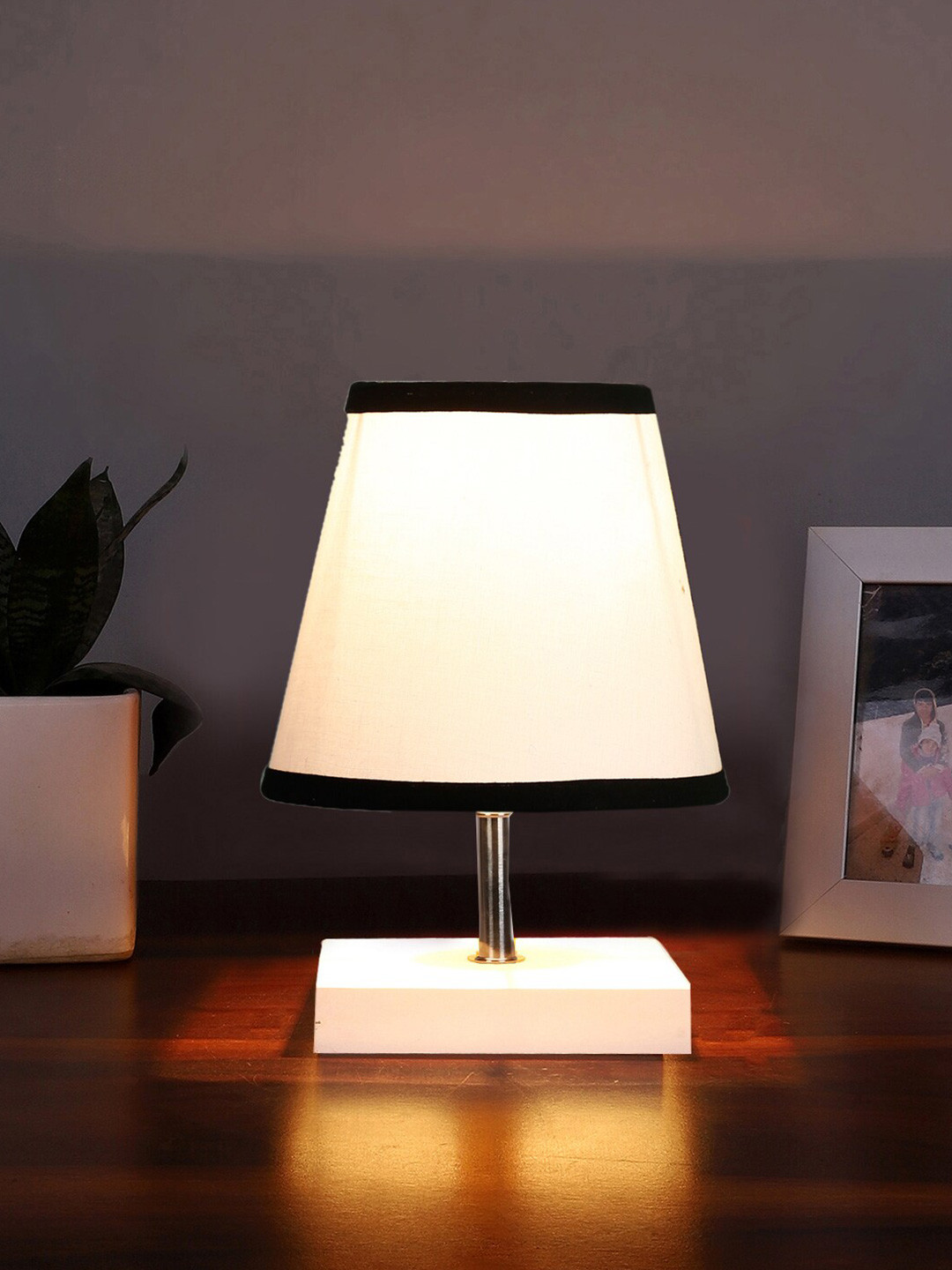 

Devansh White Wooden Frustum Table Lamp