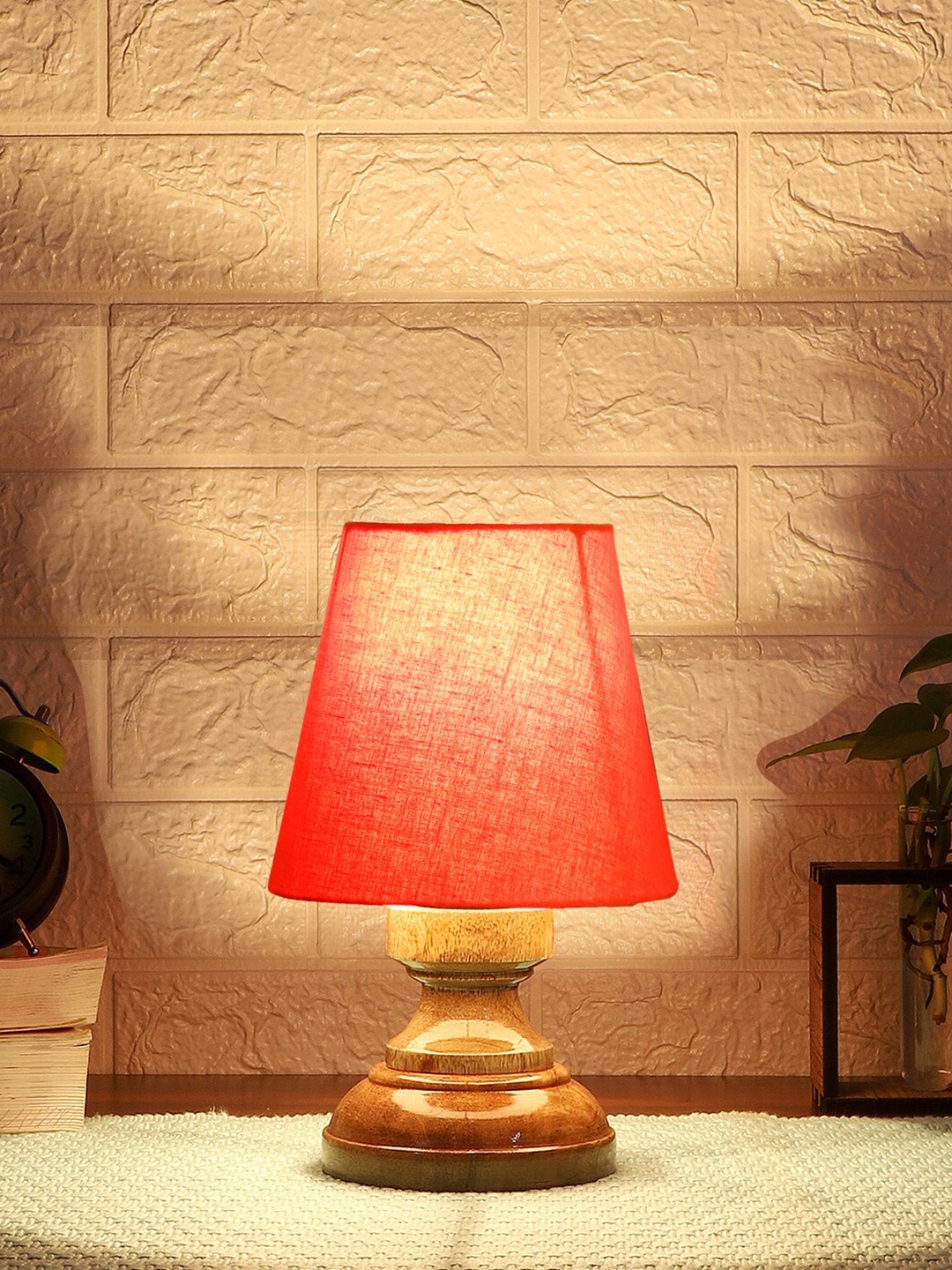 

Devansh Orange Wooden Frustum Table Lamp