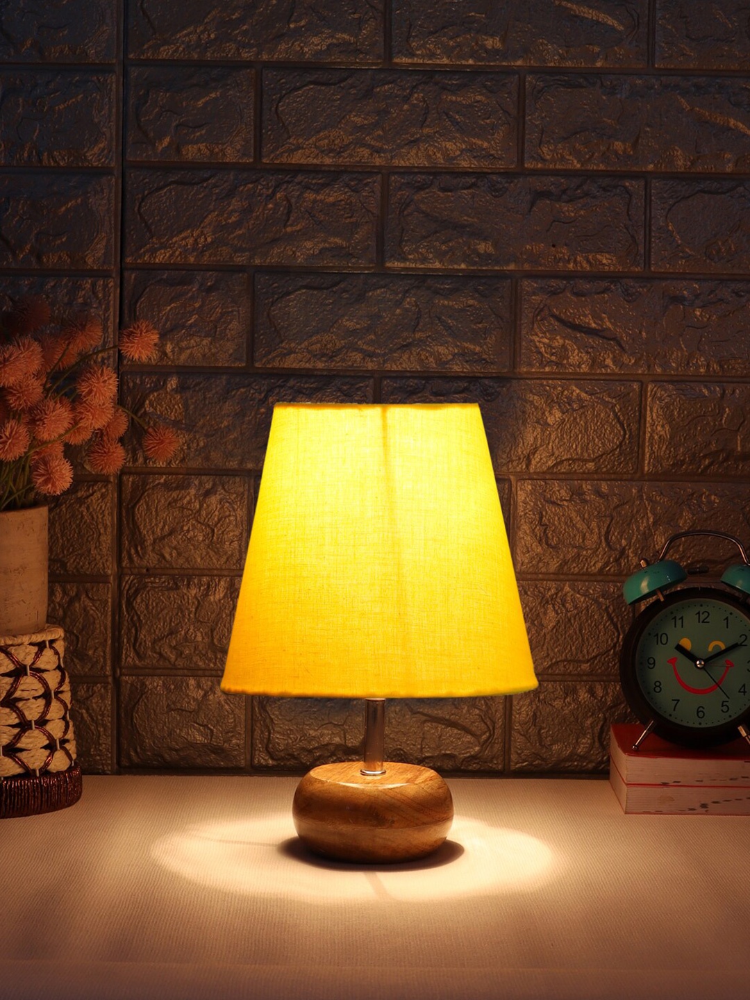 

Devansh Yellow Wooden Frustum Table Lamp