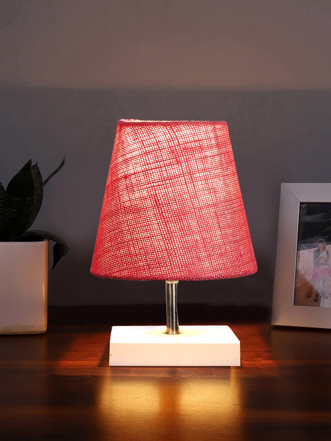 

Devansh Pink Wooden Frustum Table Lamp