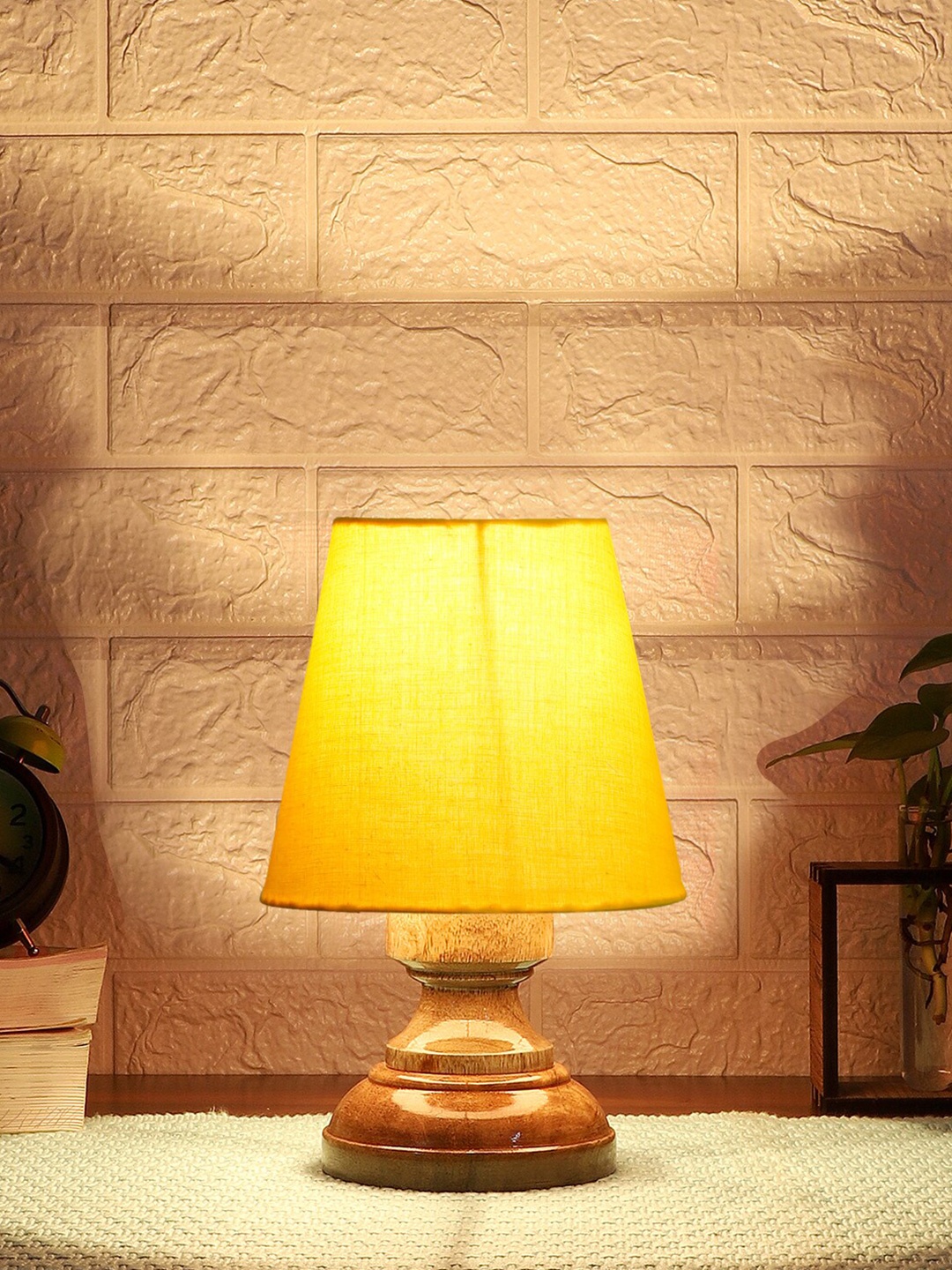 

Devansh Yellow Wooden Frustum Table Lamp