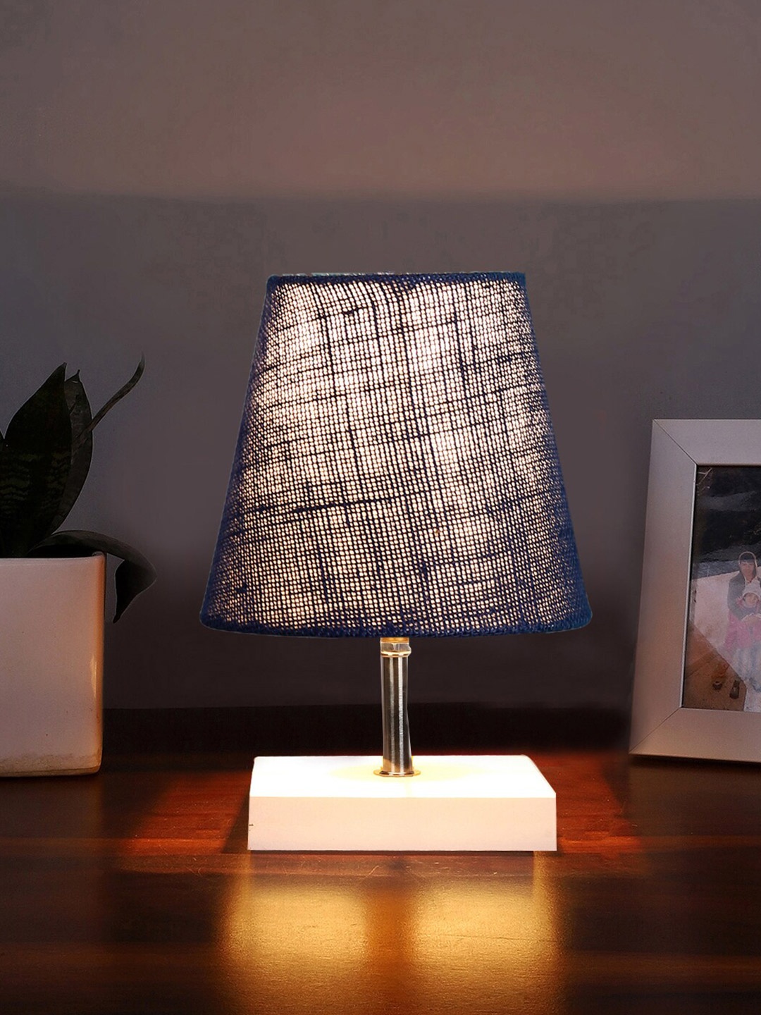 

Devansh Blue Wooden Frustum Table Lamp