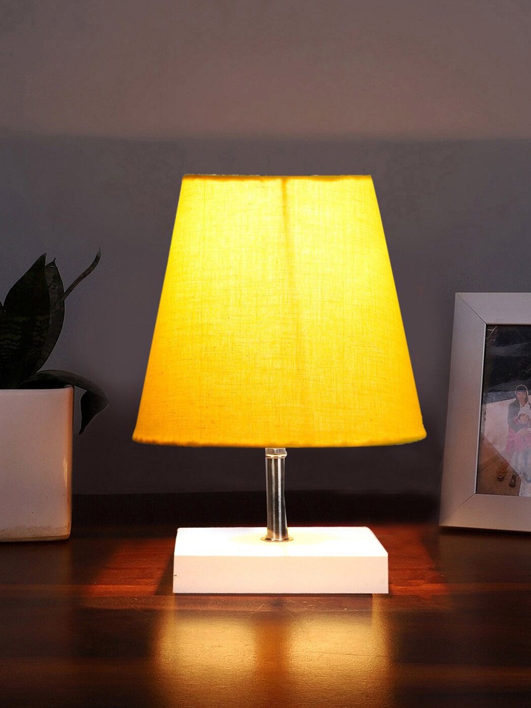 

Devansh Yellow Wooden Frustum Table Lamp