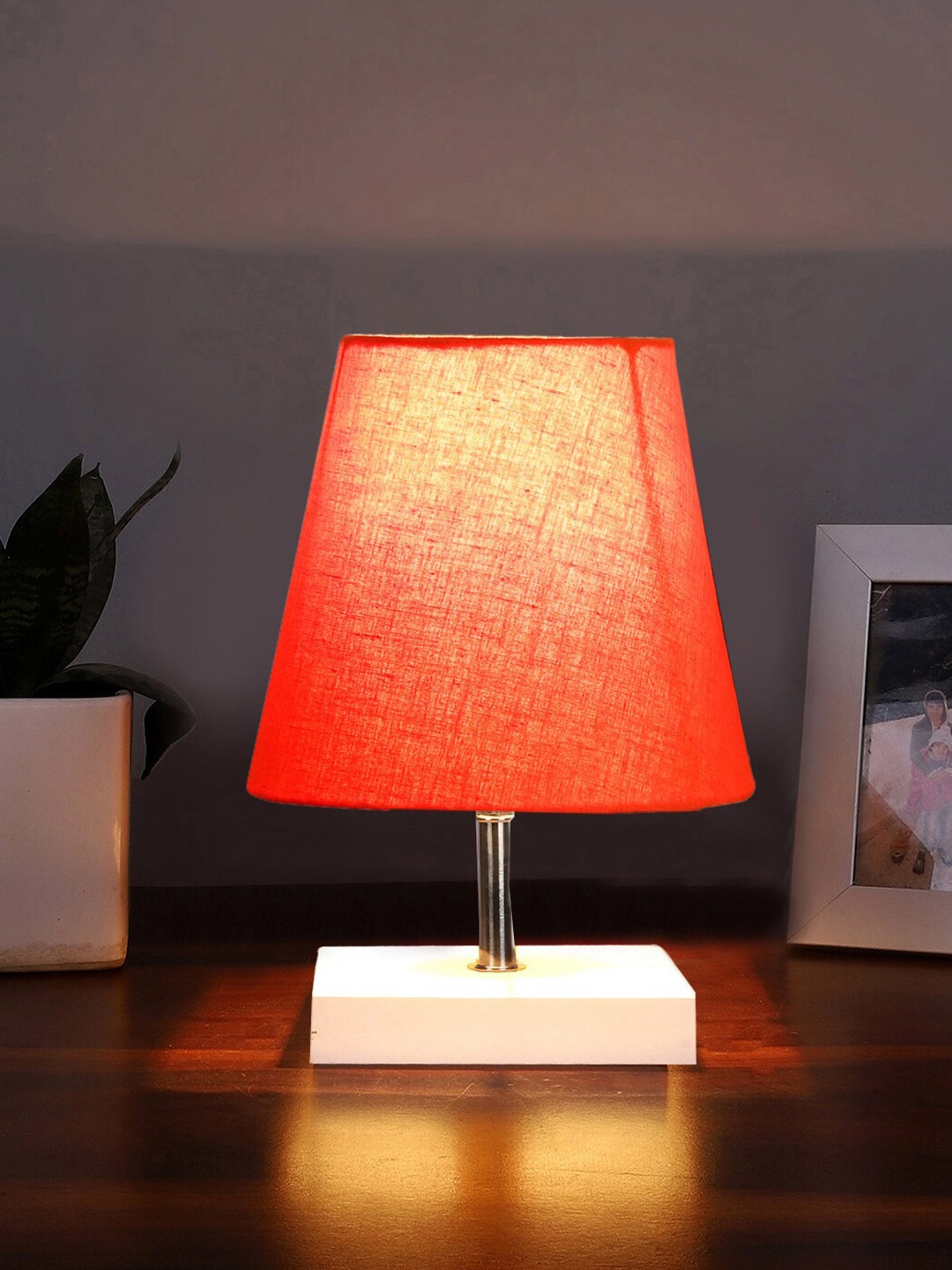

Devansh Orange Wooden Frustum Table Lamp