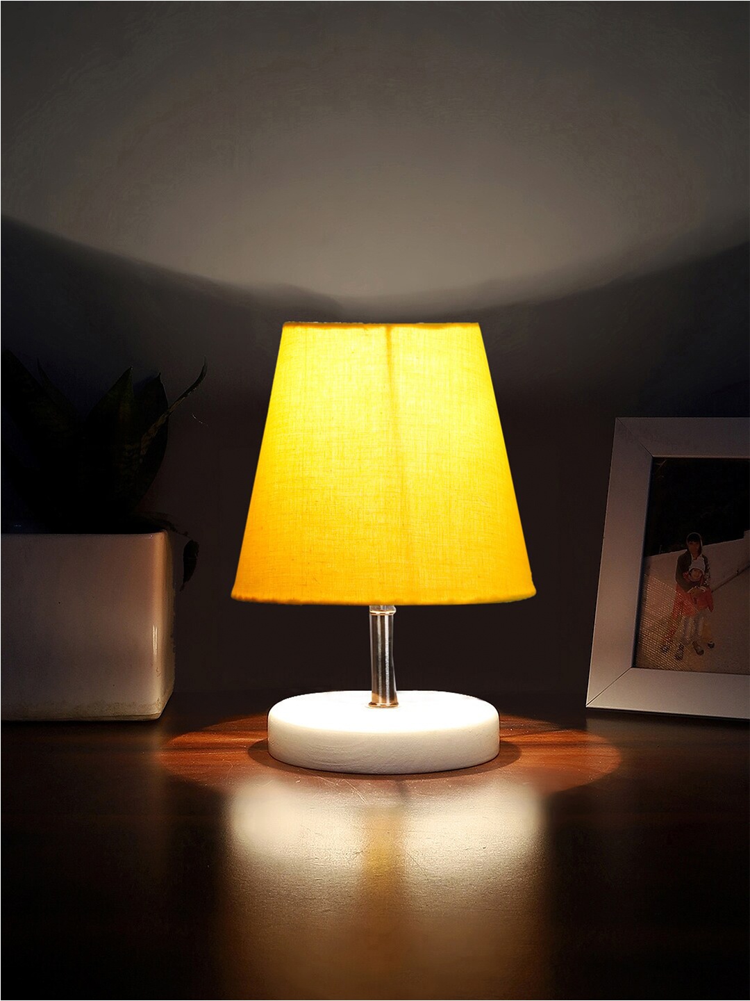 

Devansh Yellow Wooden Solid Table Lamp