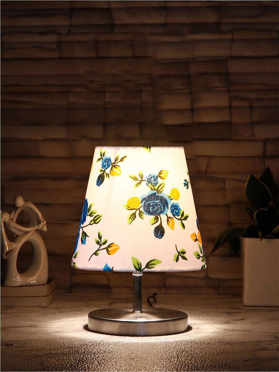 

Devansh White Floral Printed Steel Table Lamps