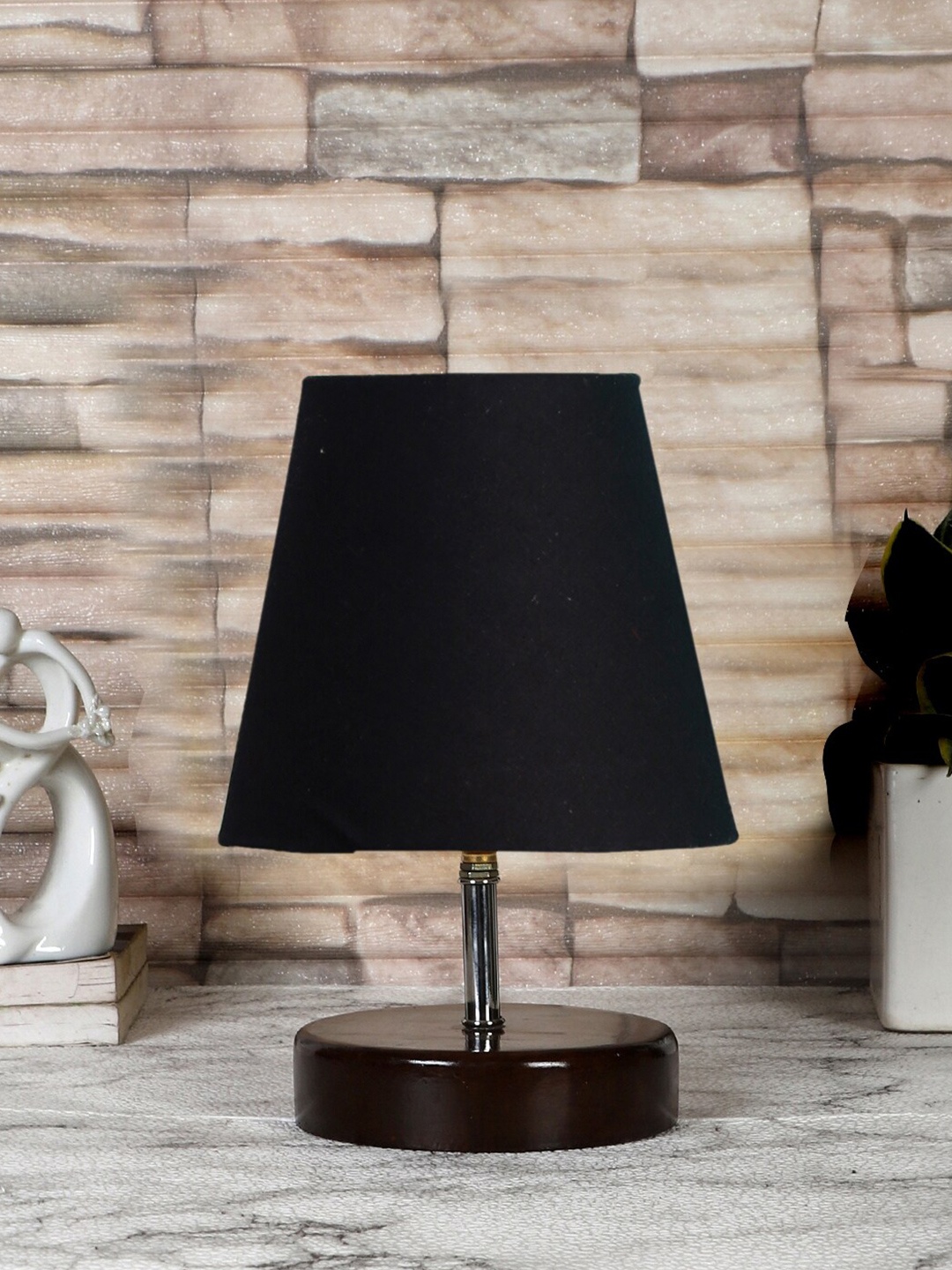 

Devansh Black Solid Wooden Table Lamps