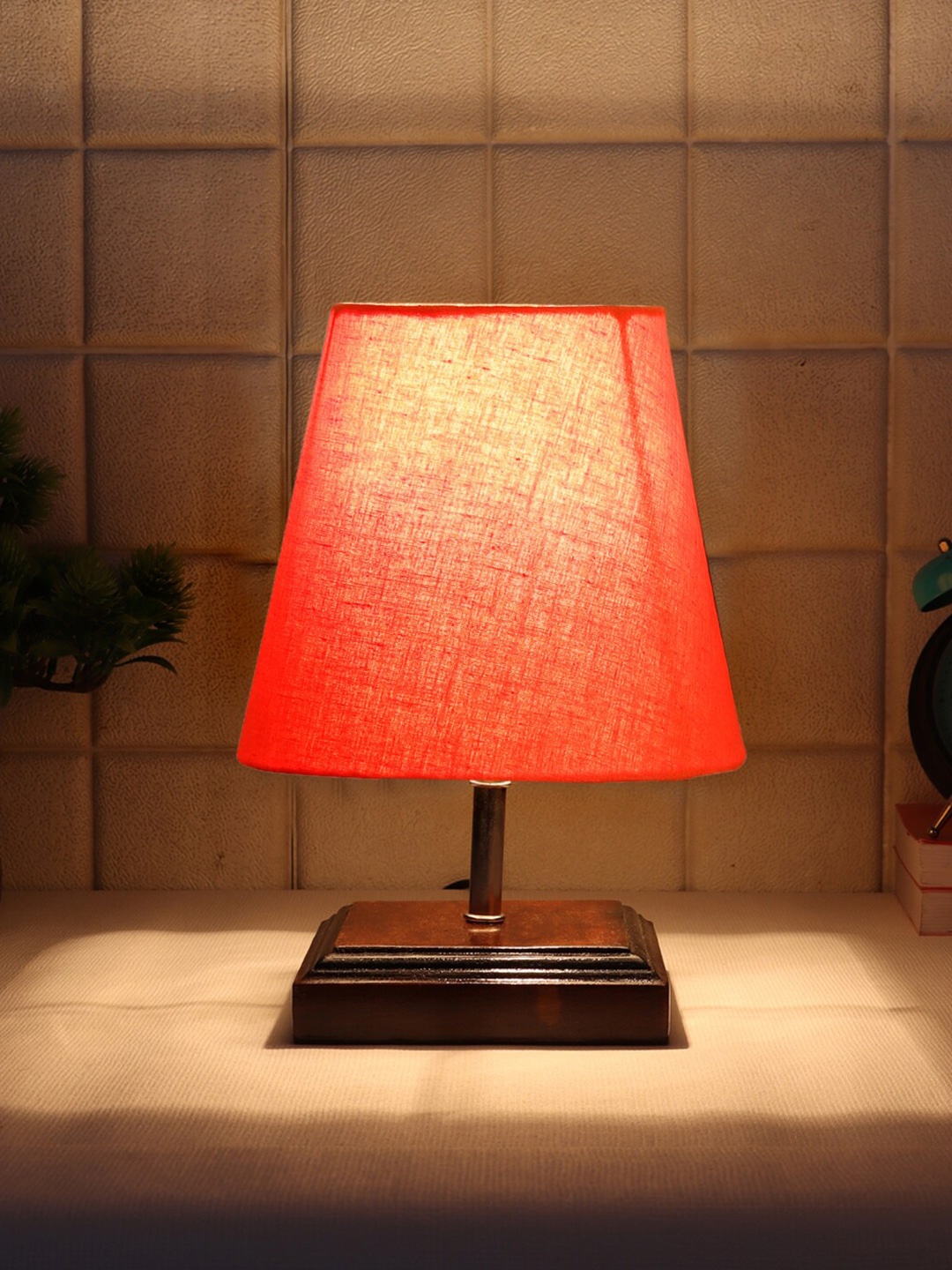 

Devansh Orange & Brown Wooden Contemporary Table Lamp
