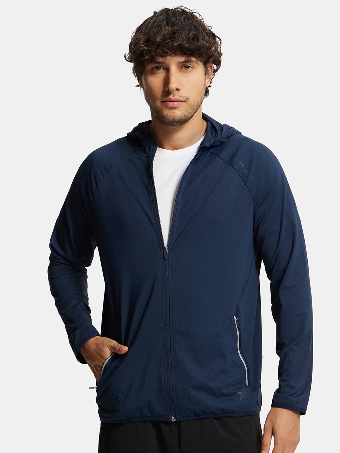 

Jockey Microfiber Stretch Performance Jacket with StayDry & StayFresh Technology-MV31, Navy blue