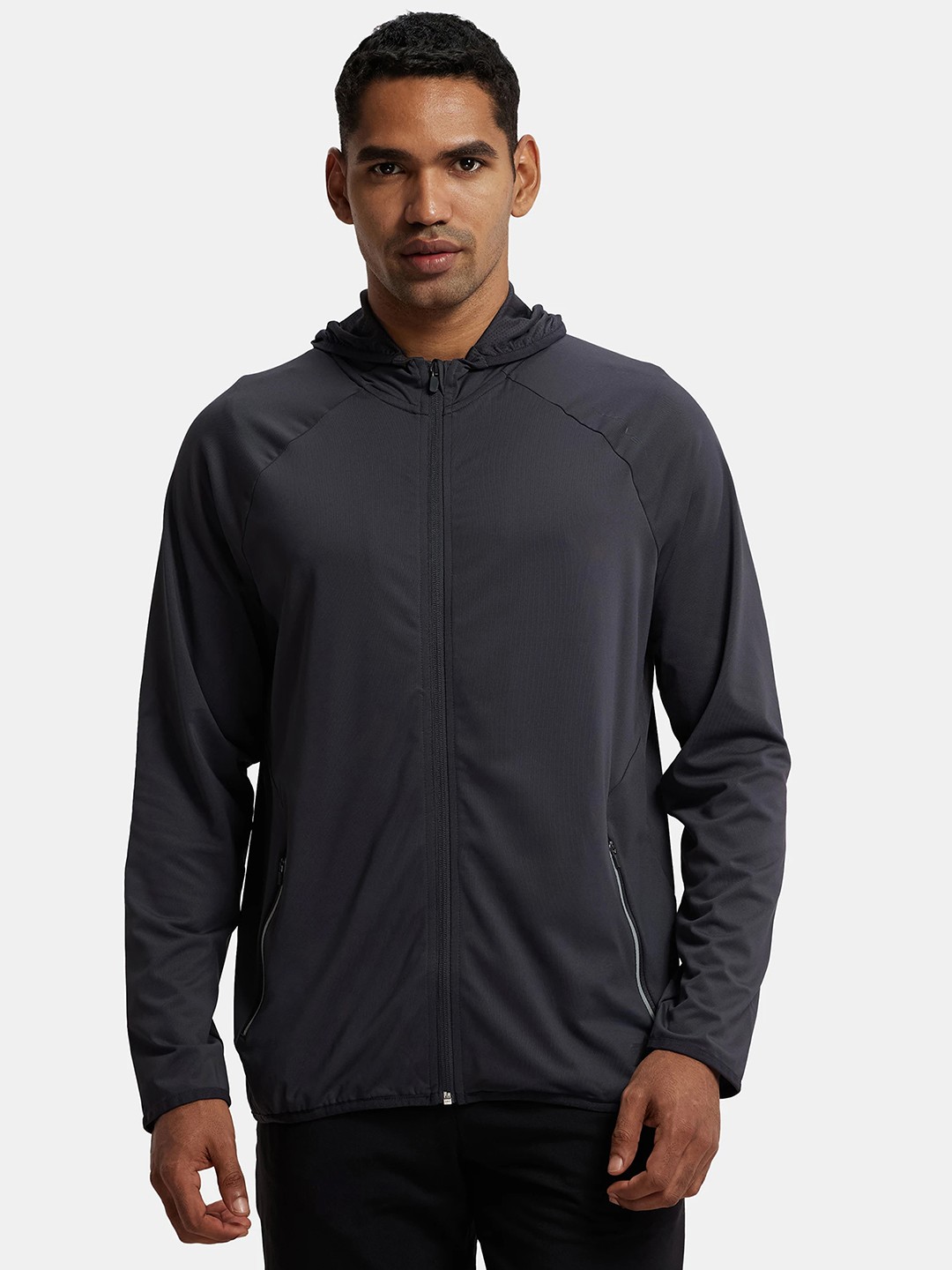 

Jockey Microfiber Stretch Performance Jacket with StayDry & StayFresh Technology-MV31, Grey