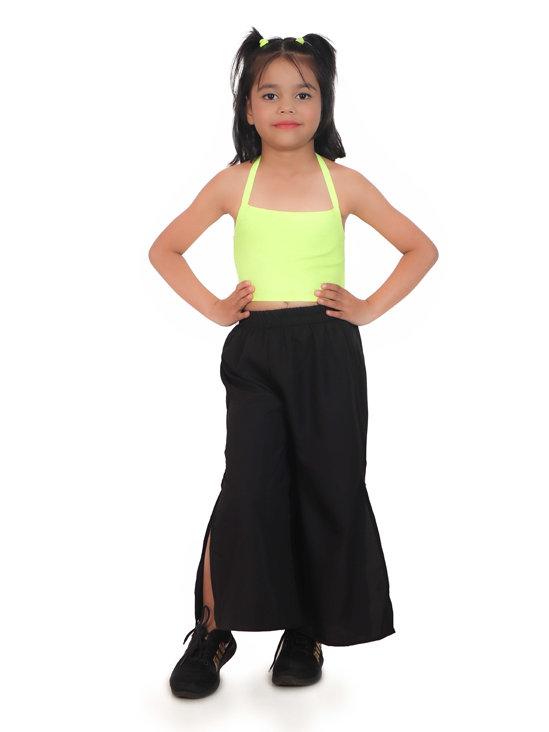 

R Cube Girls Crop Top with Palazzo, Green