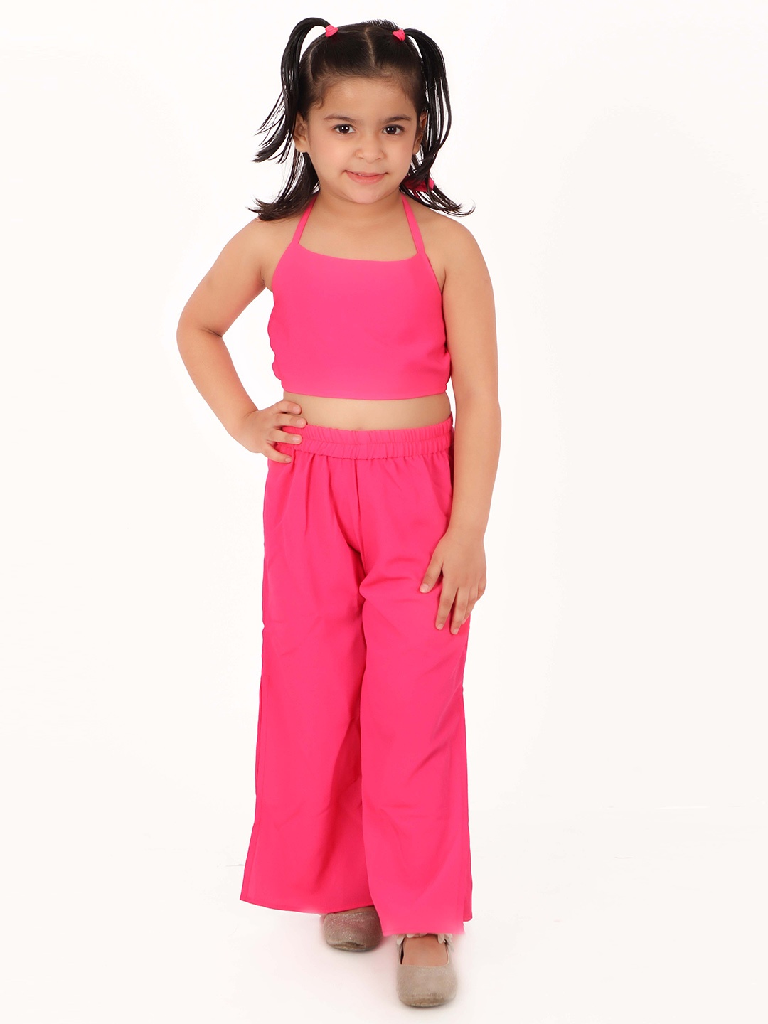 

R Cube Girls Crop Top with Palazzo, Pink
