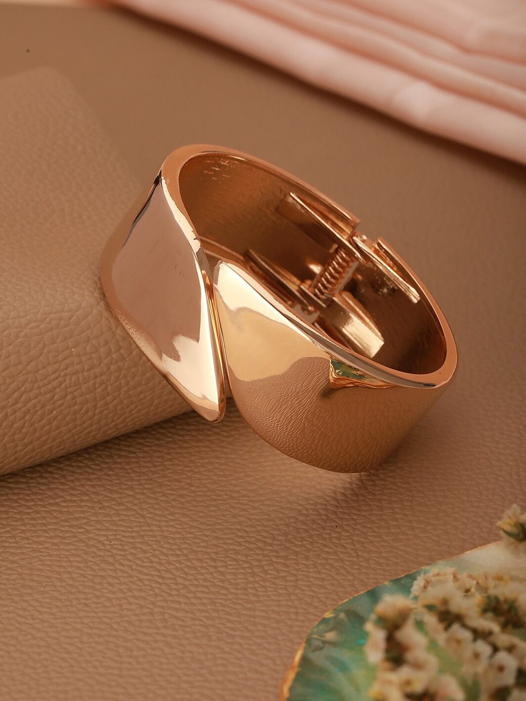 

Jazz and Sizzle Brass Gold-Plated Cuff Bracelet