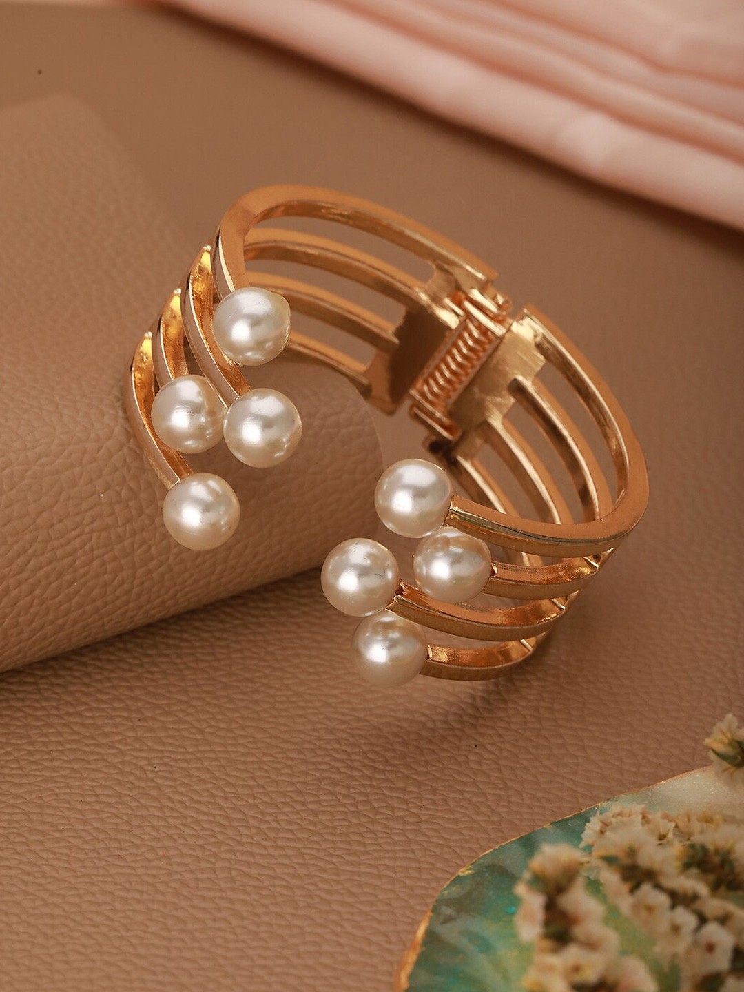 

Jazz and Sizzle Women Gold-Plated Cuff Bracelet
