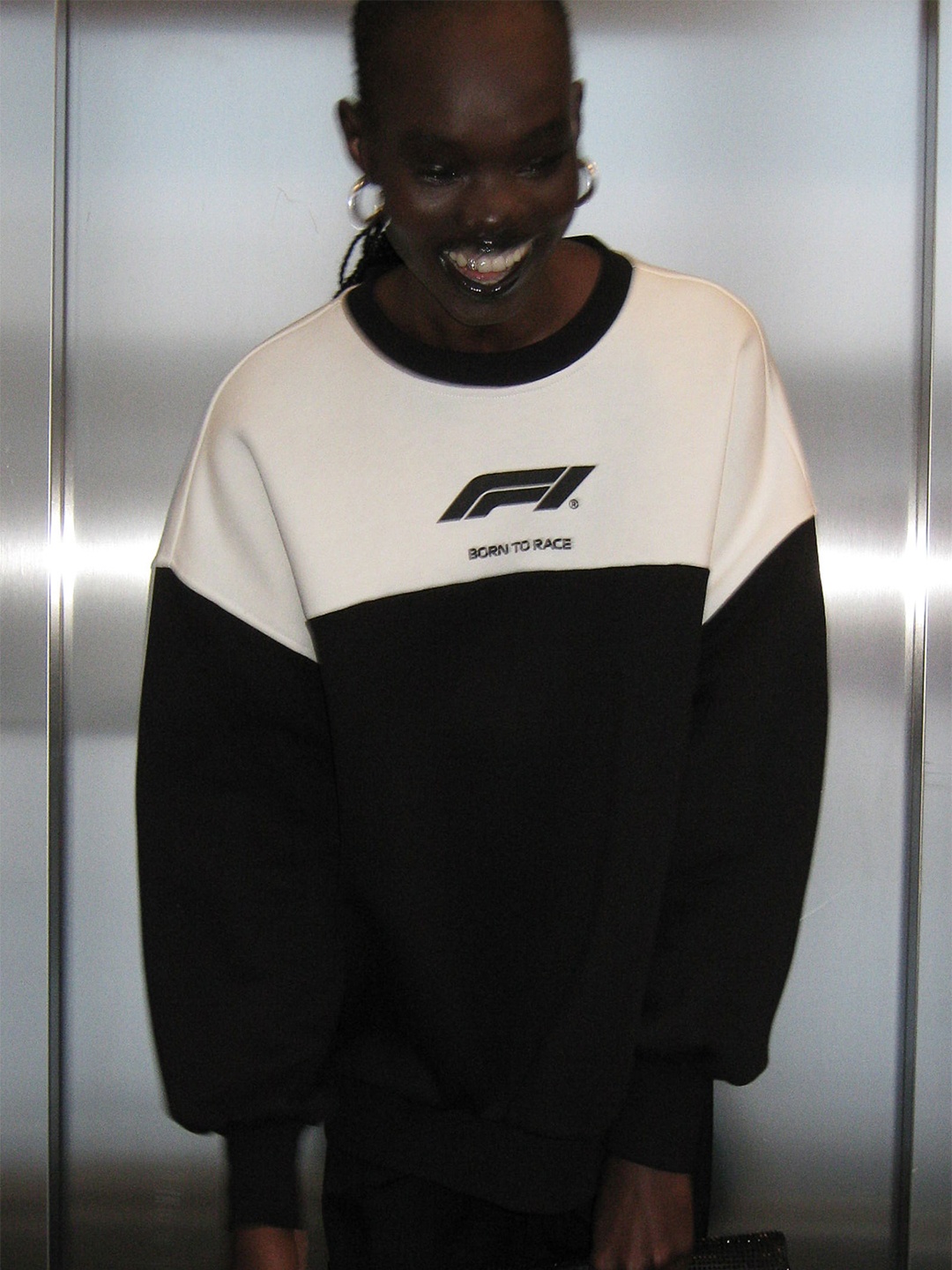 

H&M Oversized Printed Sweatshirt, Black