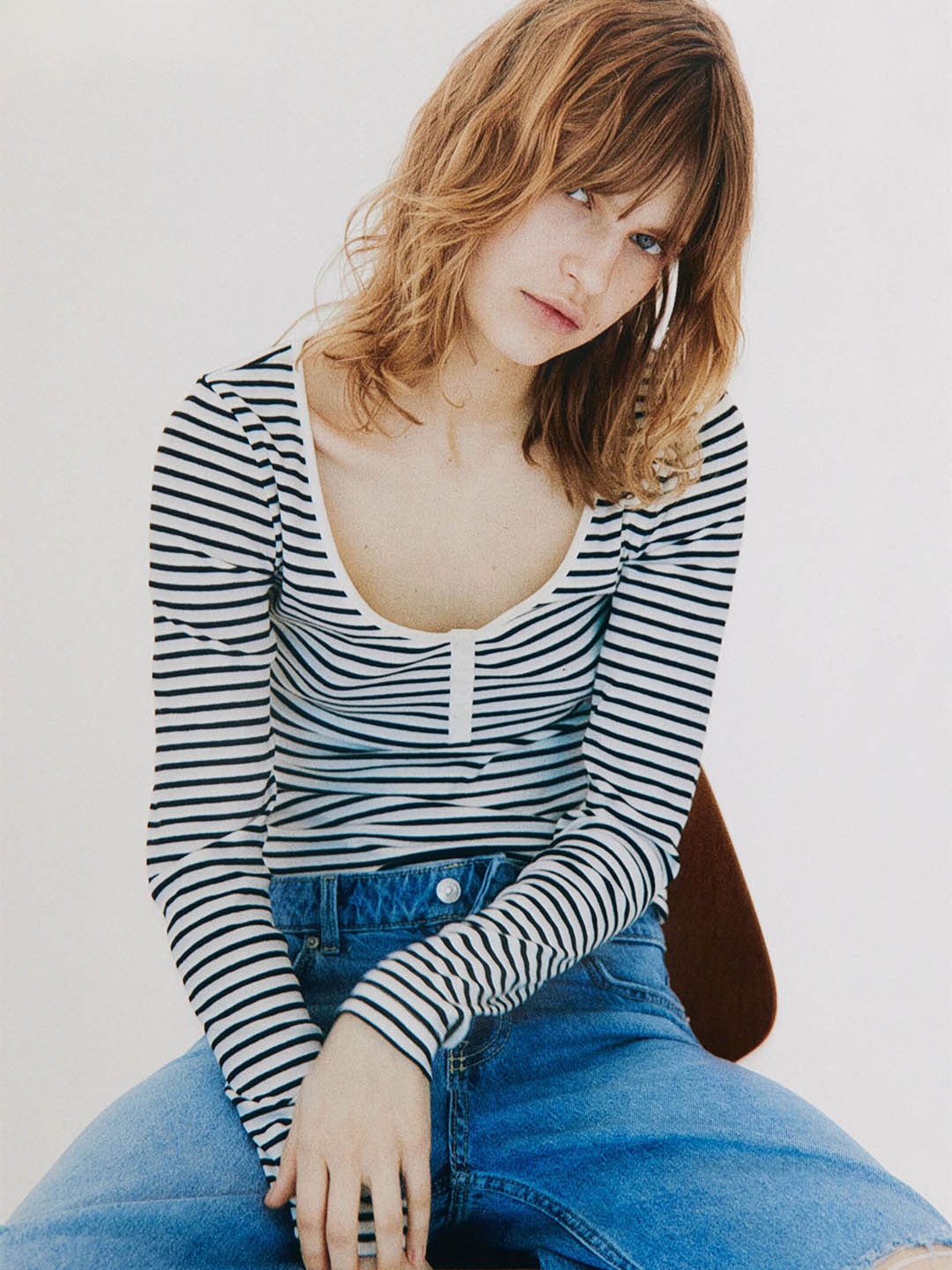 

H&M Henley Top, White