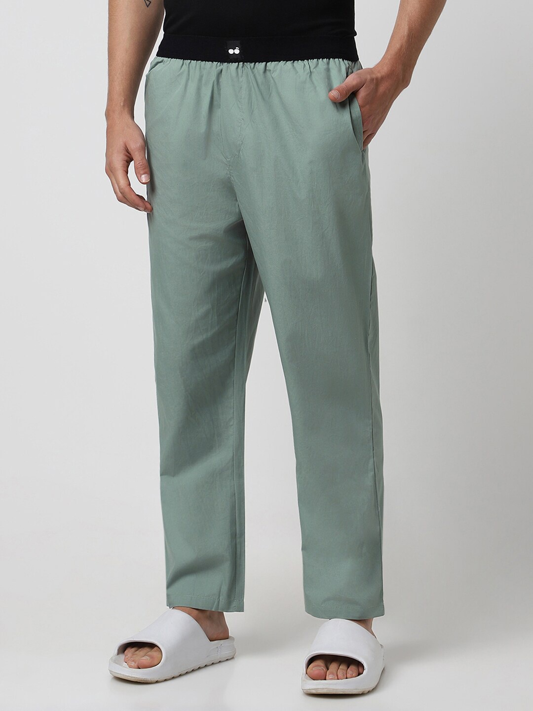 

Bewakoof Pure Cotton Lounge Pants, Green