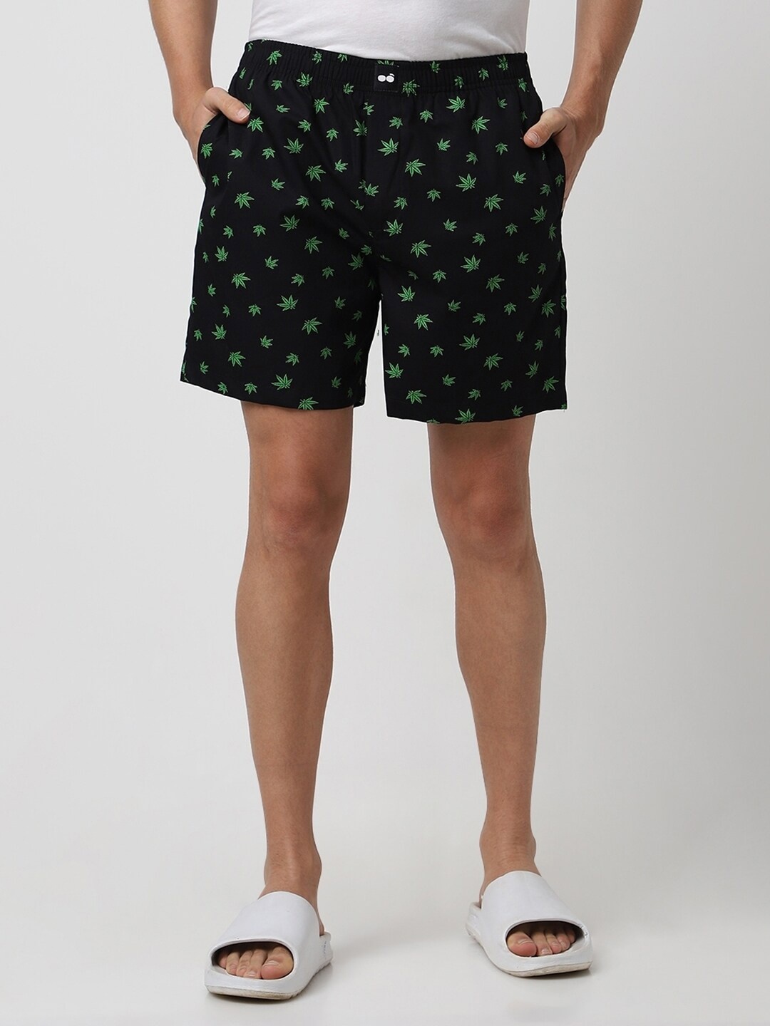 

Bewakoof Printed Pure Cotton Boxers, Black