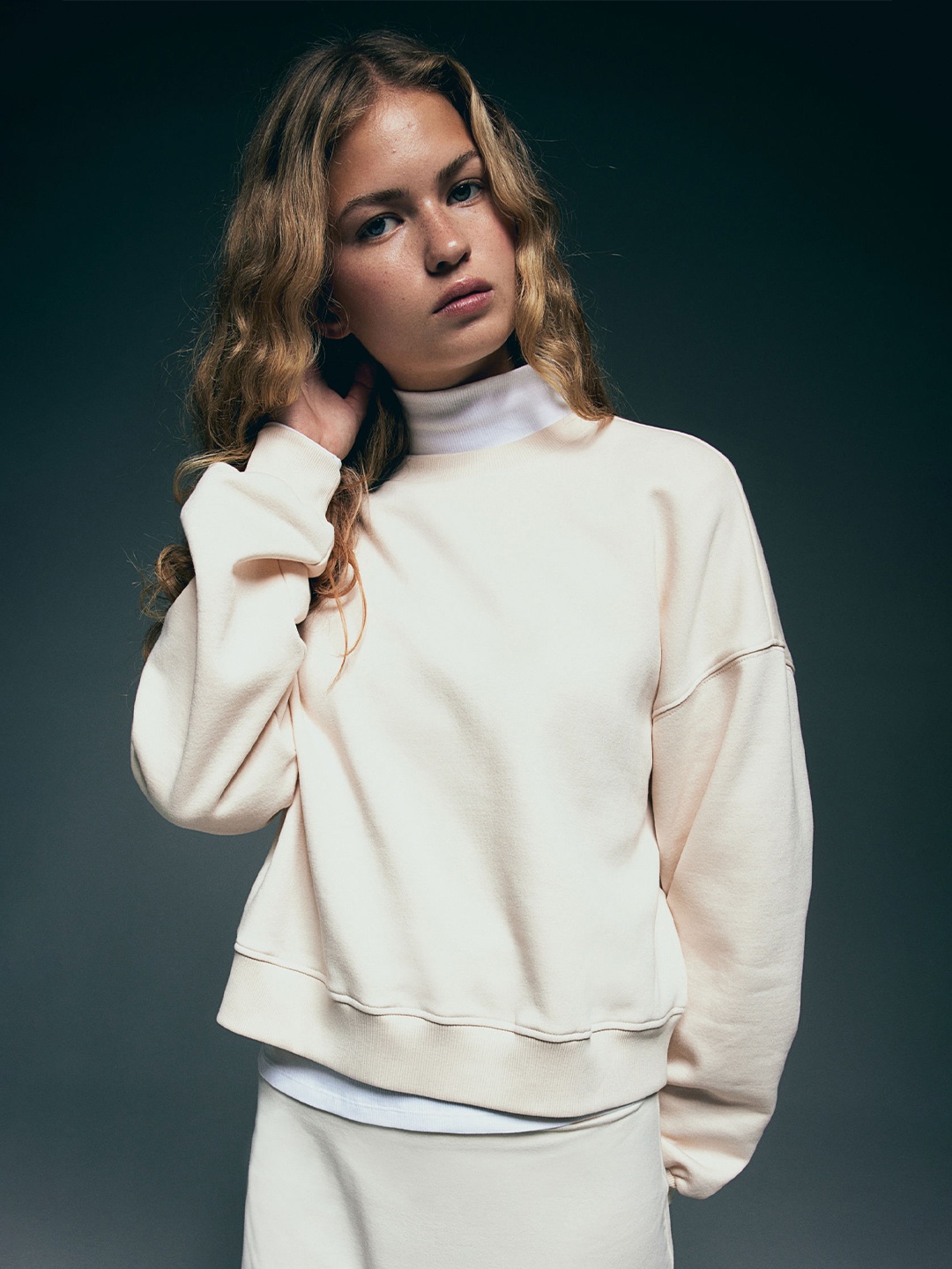 

H&M Women Pullover Sweatshirt, Beige