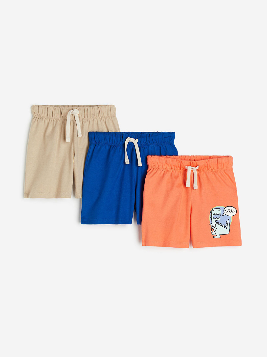

H&M Boys Pure Cotton 3-Pack Pull-On Shorts, Beige