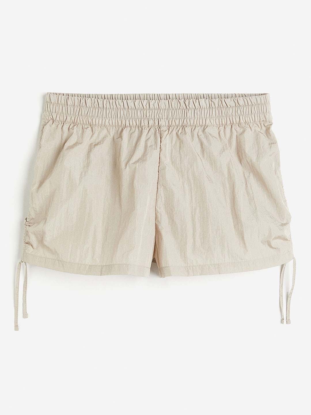 

H&M Women Drawstring-Detail Nylon Pull-On Shorts, Beige