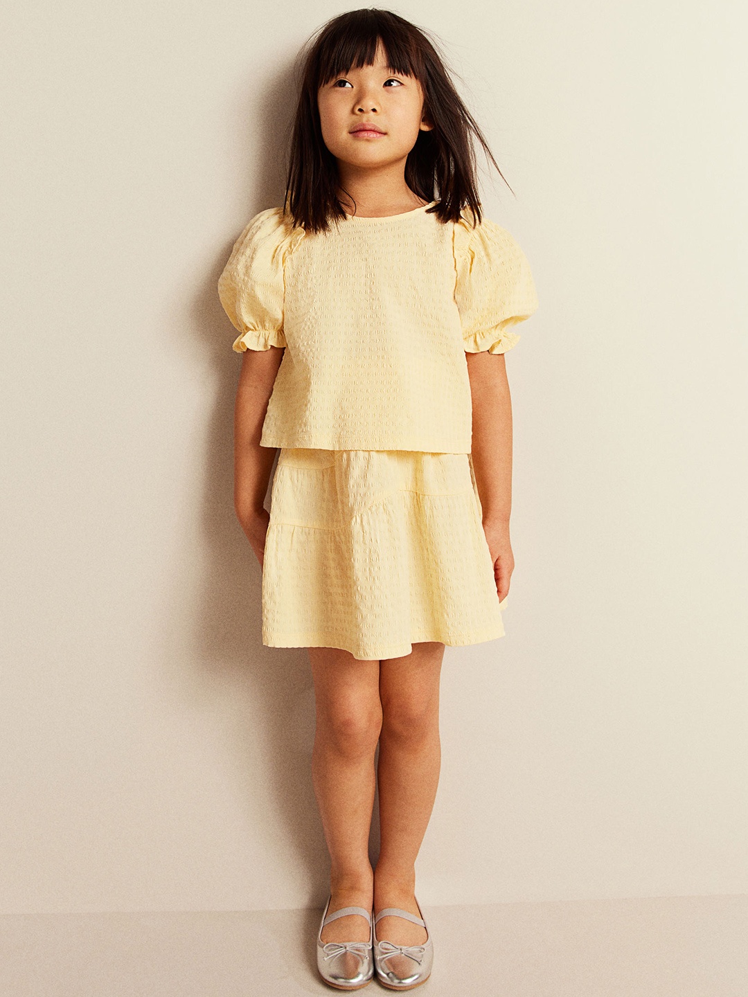 

H&M Girls 2-Piece Blouse and Skirt Set, Yellow