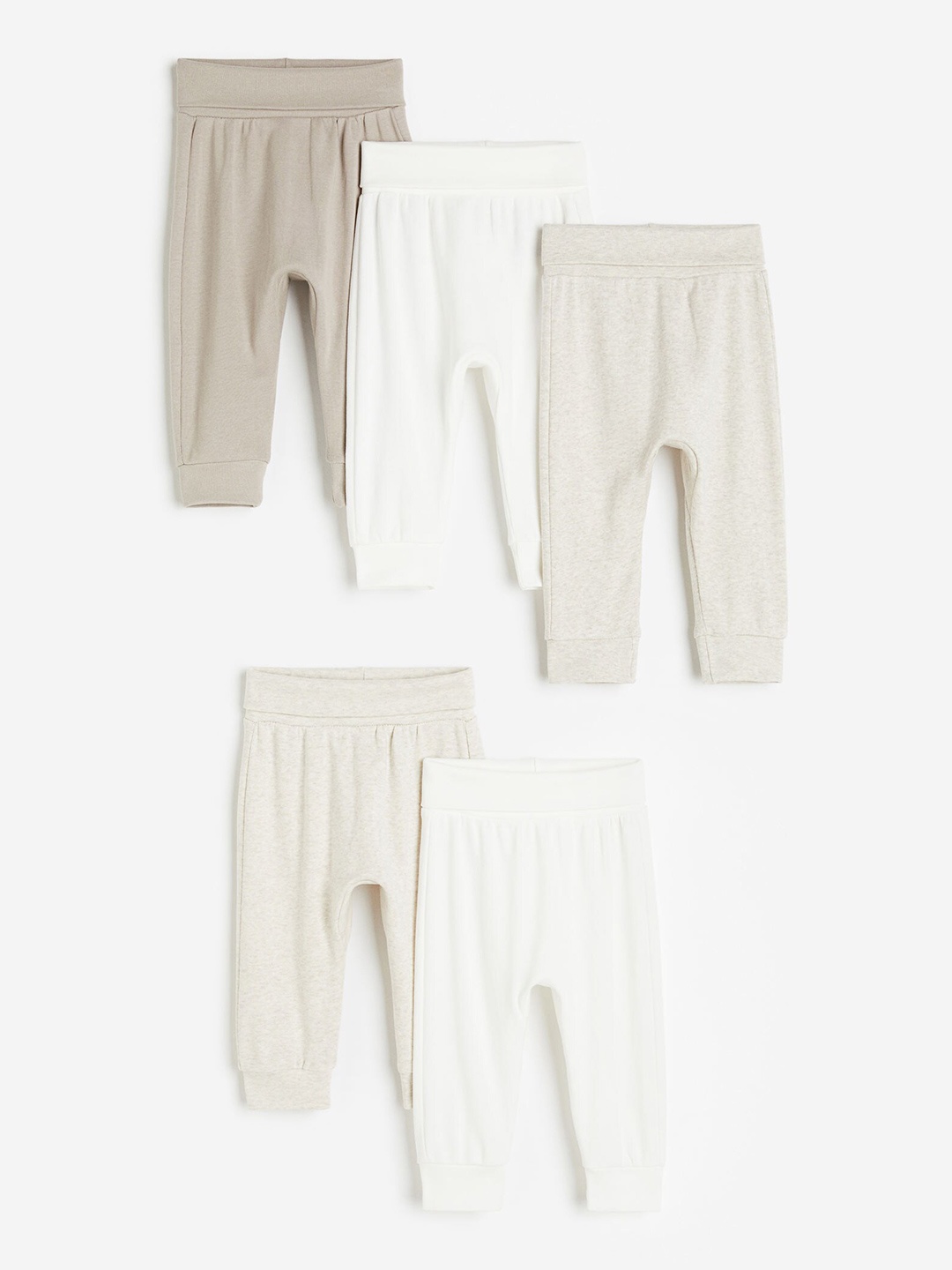 

H&M Boys 5-Pack Cotton Trousers, Beige