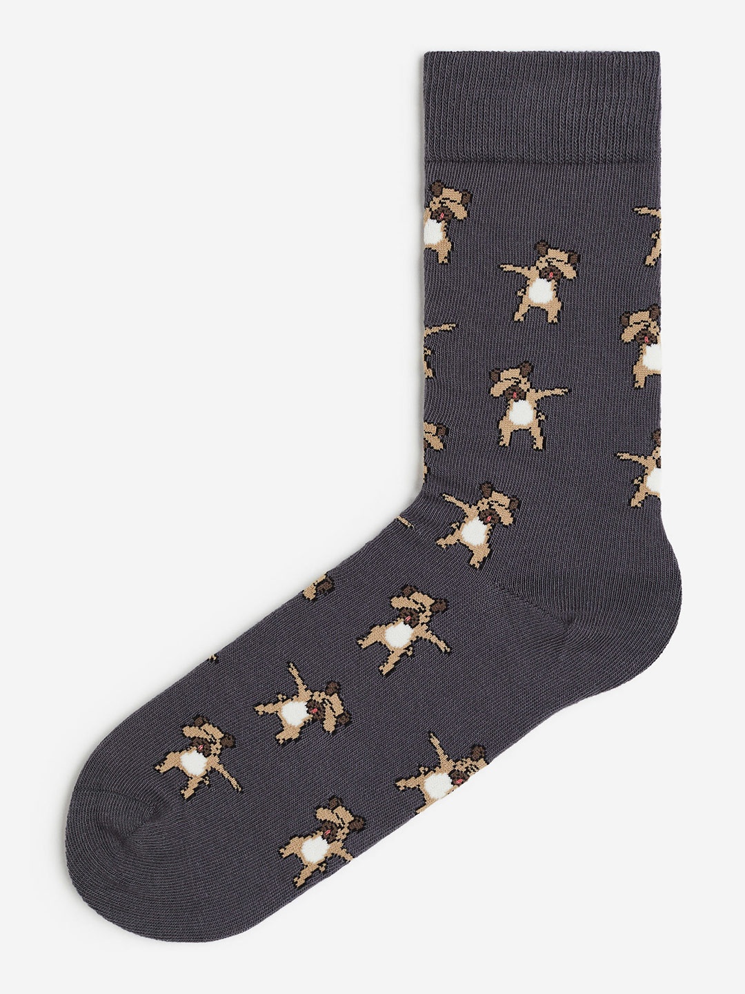

H&M Men Patterned Socks, Grey
