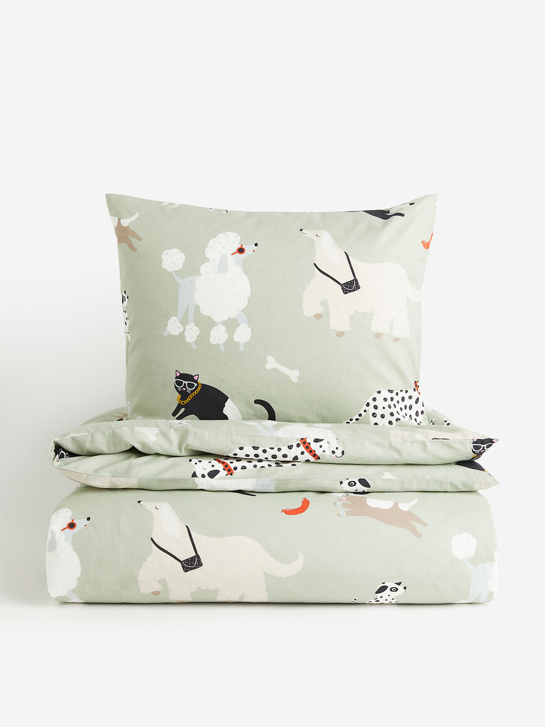 

H&M Boys Green Patterned Single Duvet Cover Set
