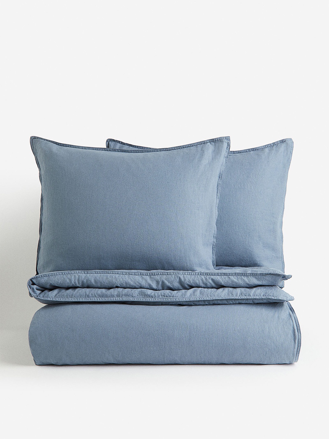 

H&M Blue Linen Blend Double King Size Duvet Cover Set