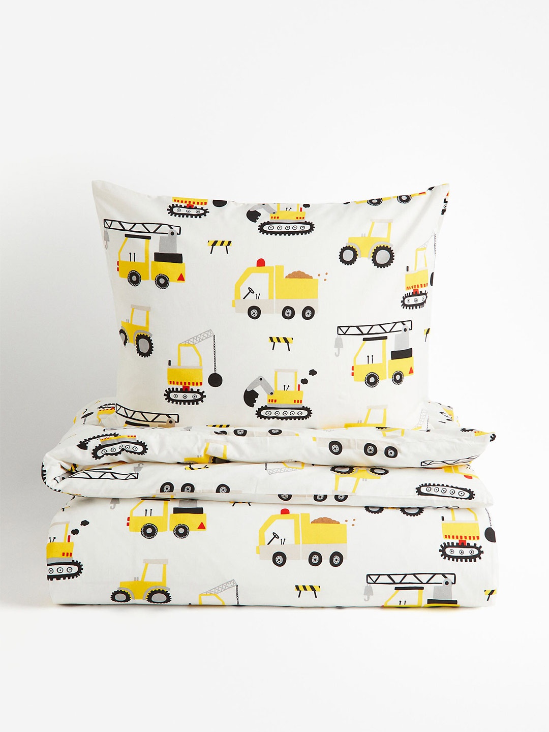 

H&M Pure Cotton Patterned Single Duvet Cover Set, White