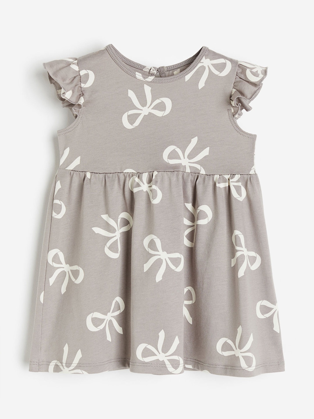 

H&M Flutter-Sleeved Dress, Grey