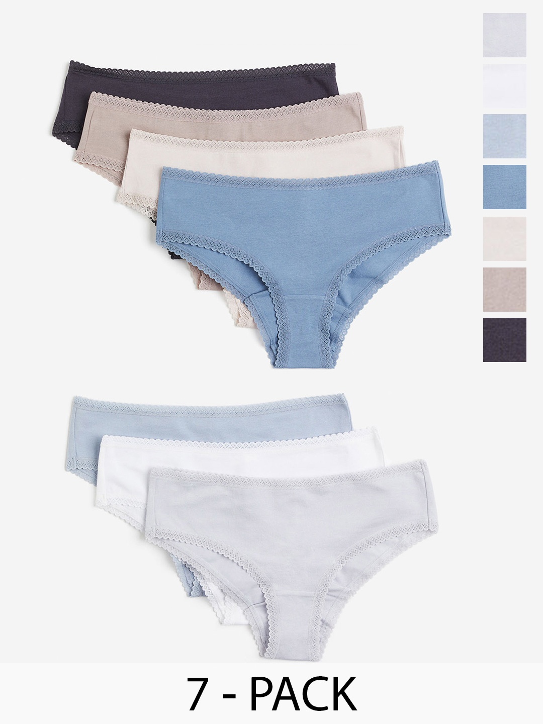 

H&M Women 7-Pack Hipster Briefs, Blue
