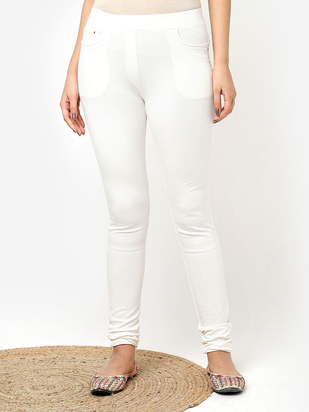 

Lakshita Women Skinny Fit Jeggings, Off white