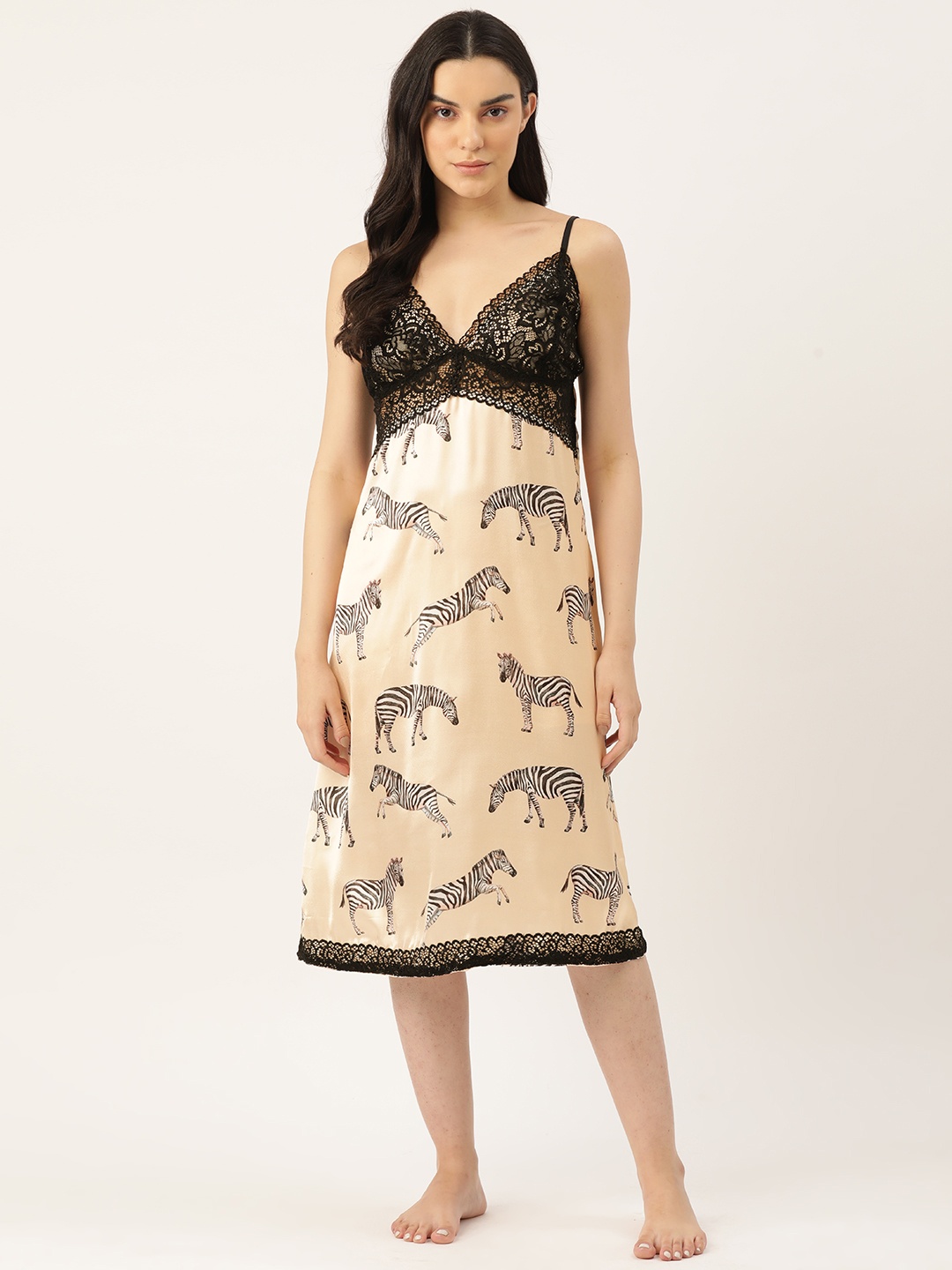 

Ms.Lingies Printed Midi Nightdress, Cream