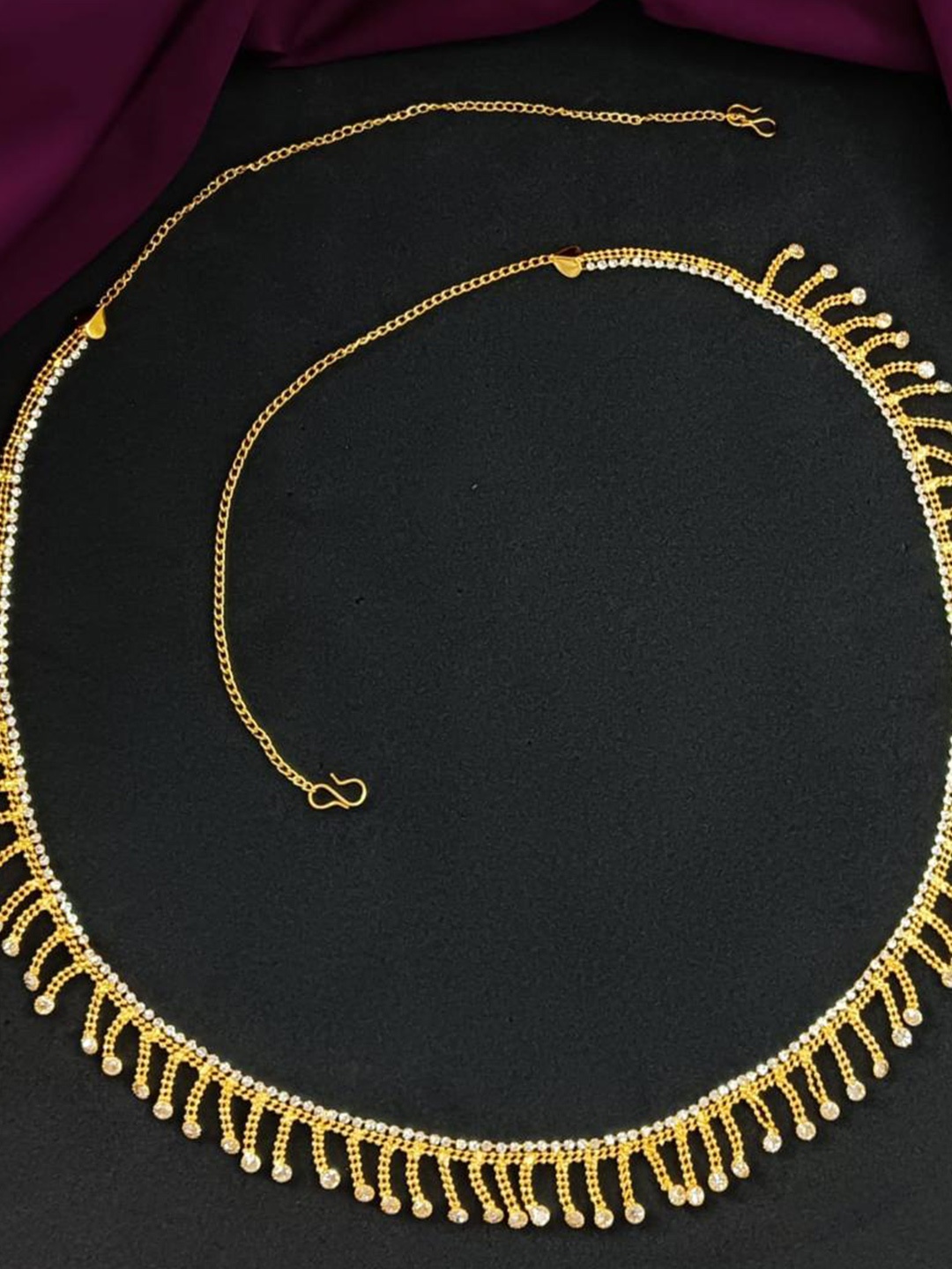

Efulgenz Beaded Adjustable Kamarband, Gold