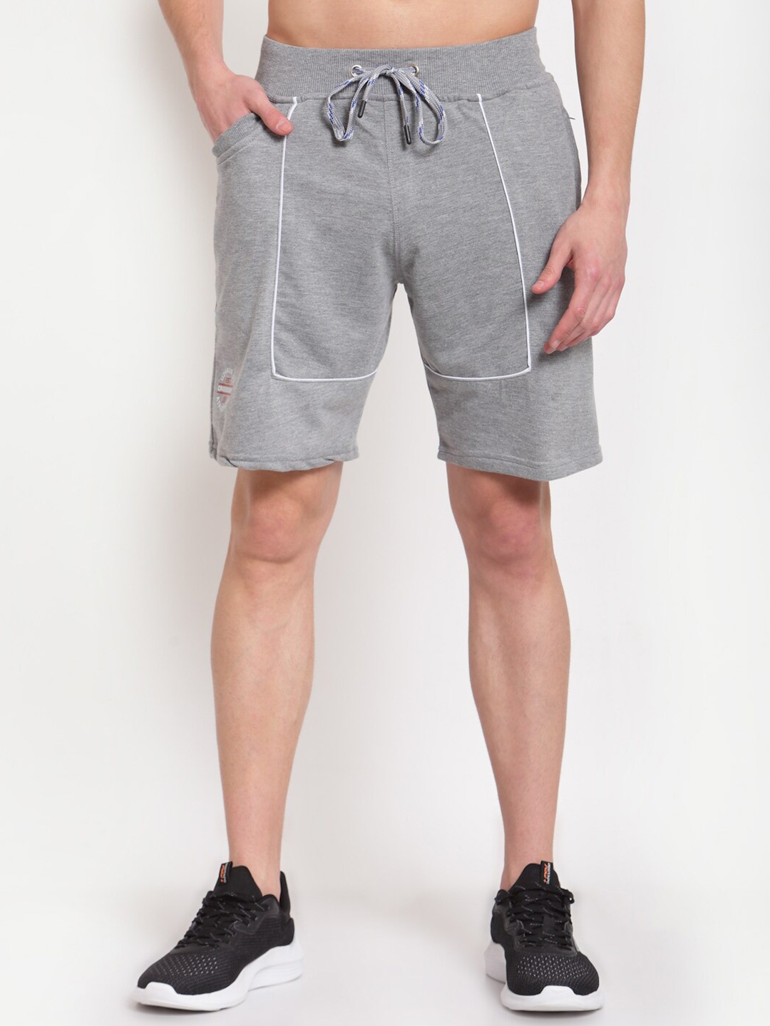 

UZARUS Men Mid-Rise Cotton Sports Shorts, Grey
