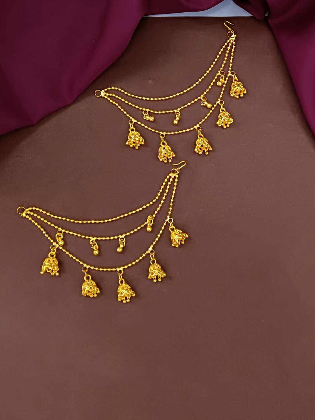 

Efulgenz Gold-Plated Contemporary Layered Ear Cuff Earrings