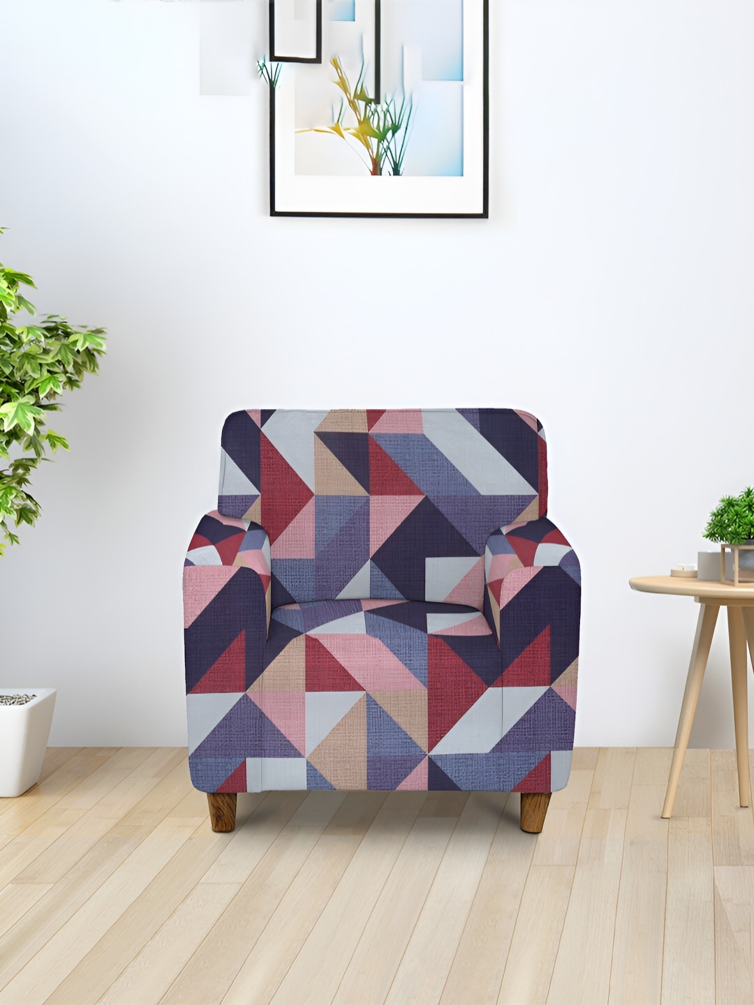 

Aura Blue & Black Checked Elasticated Sofa Cover With Arms