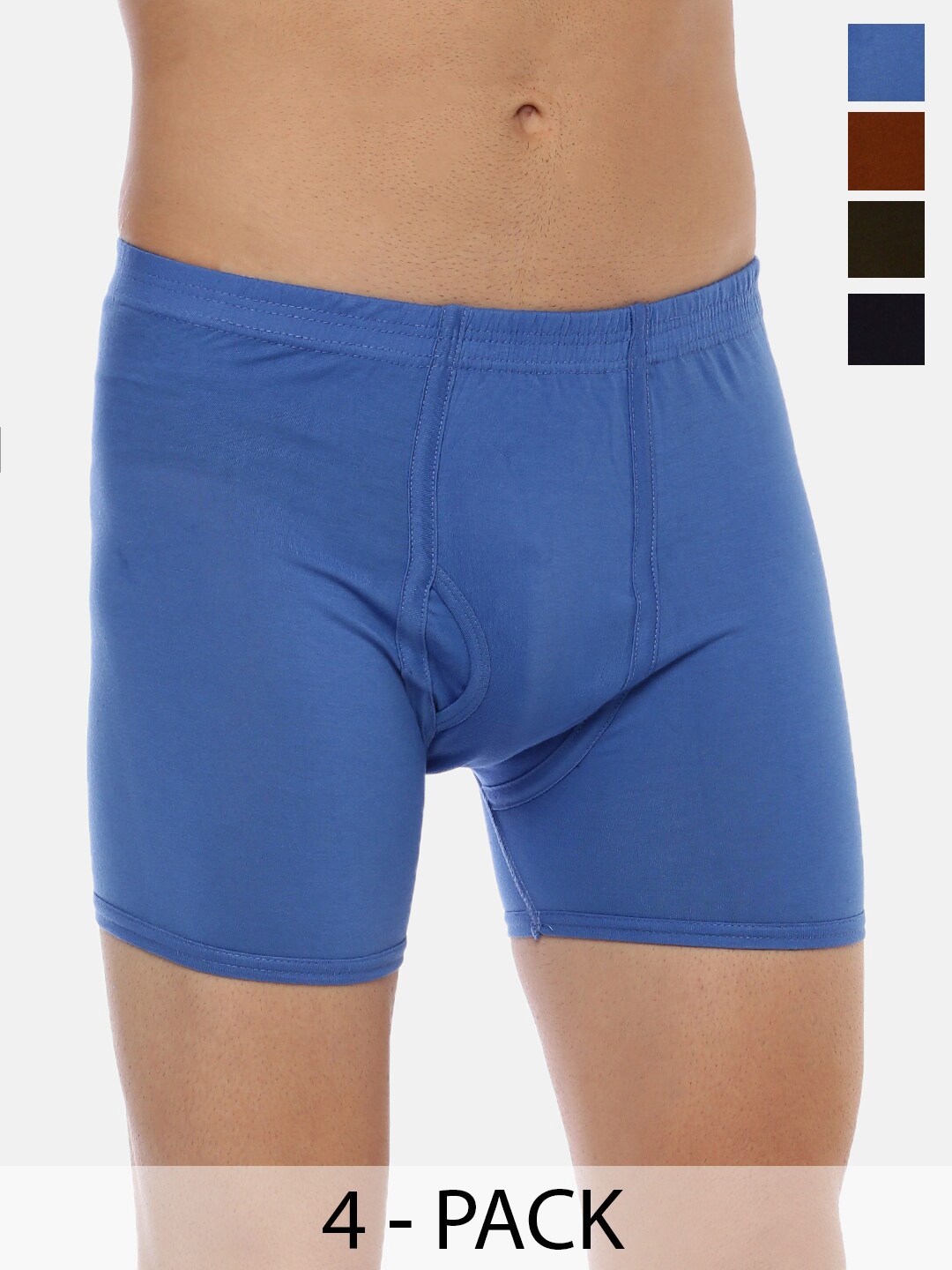 

Dollar Lehar Men Assorted Pack Of 4 Combed Cotton Trunks MLHTR-05-PO4