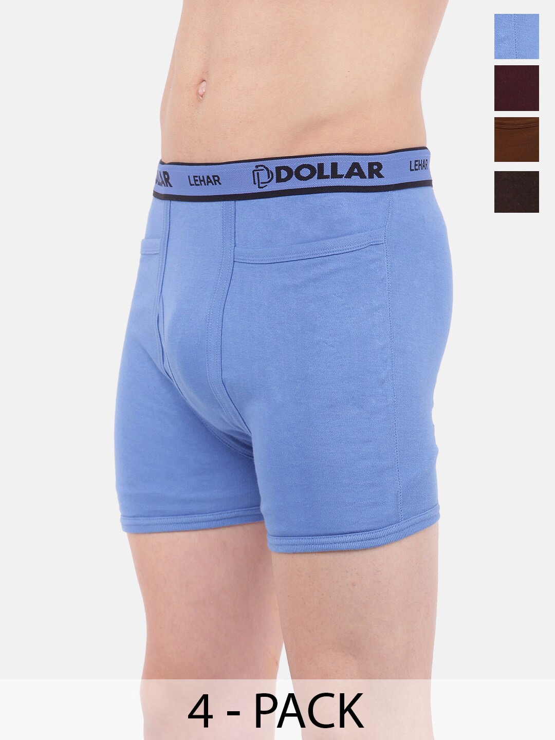 

Dollar Pack Of 4 Lehar Combed Cotton Trunks MLHTR-03-PO4-ASST3, Assorted