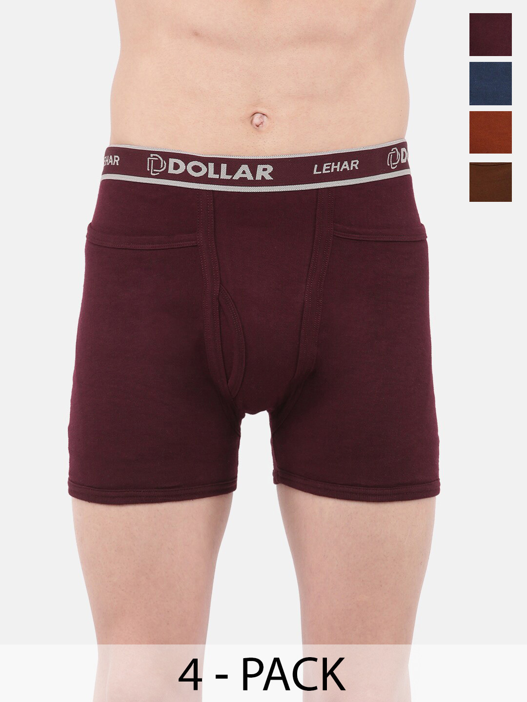 

Dollar Pack Of 4 Lehar Combed Cotton Trunks MLHTR-03-PO4-ASST, Assorted