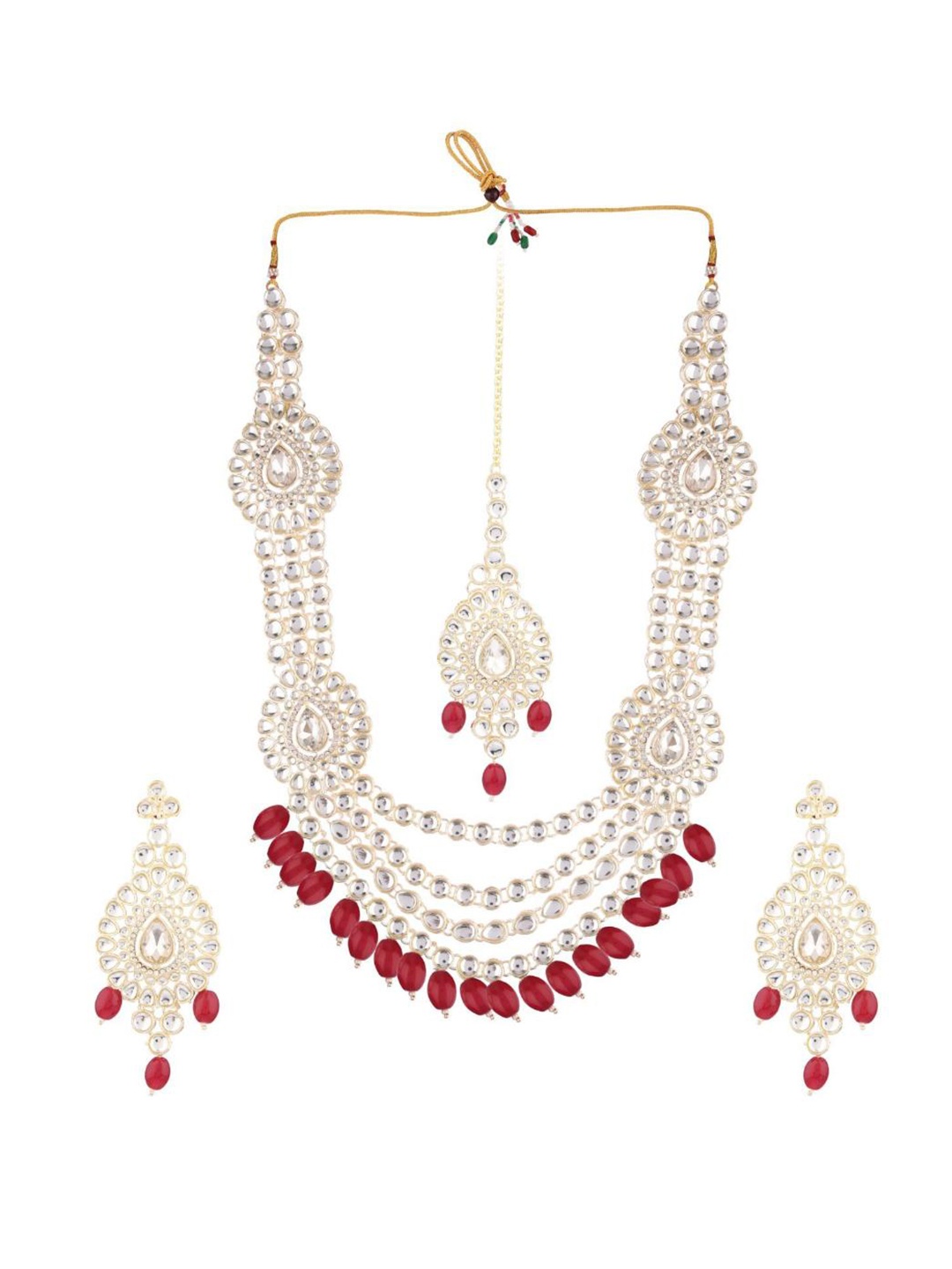 

Efulgenz Gold-Plated Crystal Kundan Jewellery Set