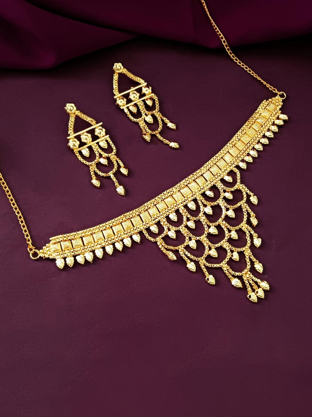 

Efulgenz Layered Beaded Jewellery Set, Gold